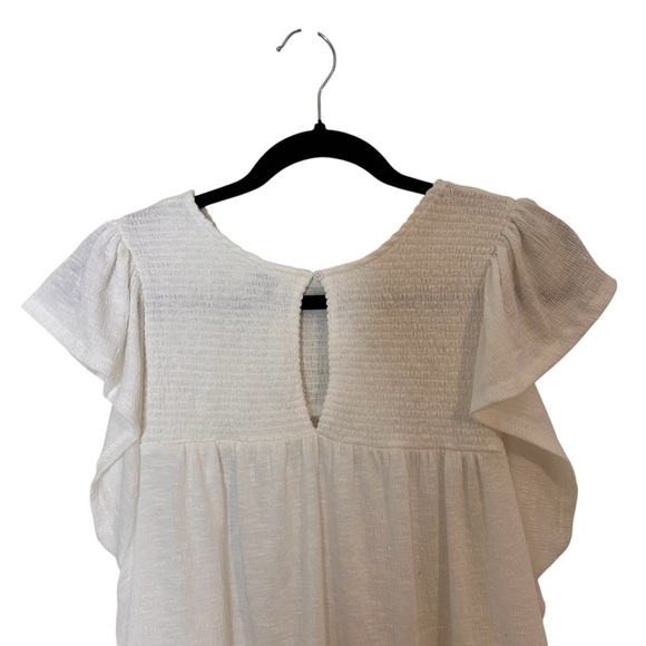 Gentle Fawn Women's White Flutter Sleeve Top- Size Small - Picture 4 of 9